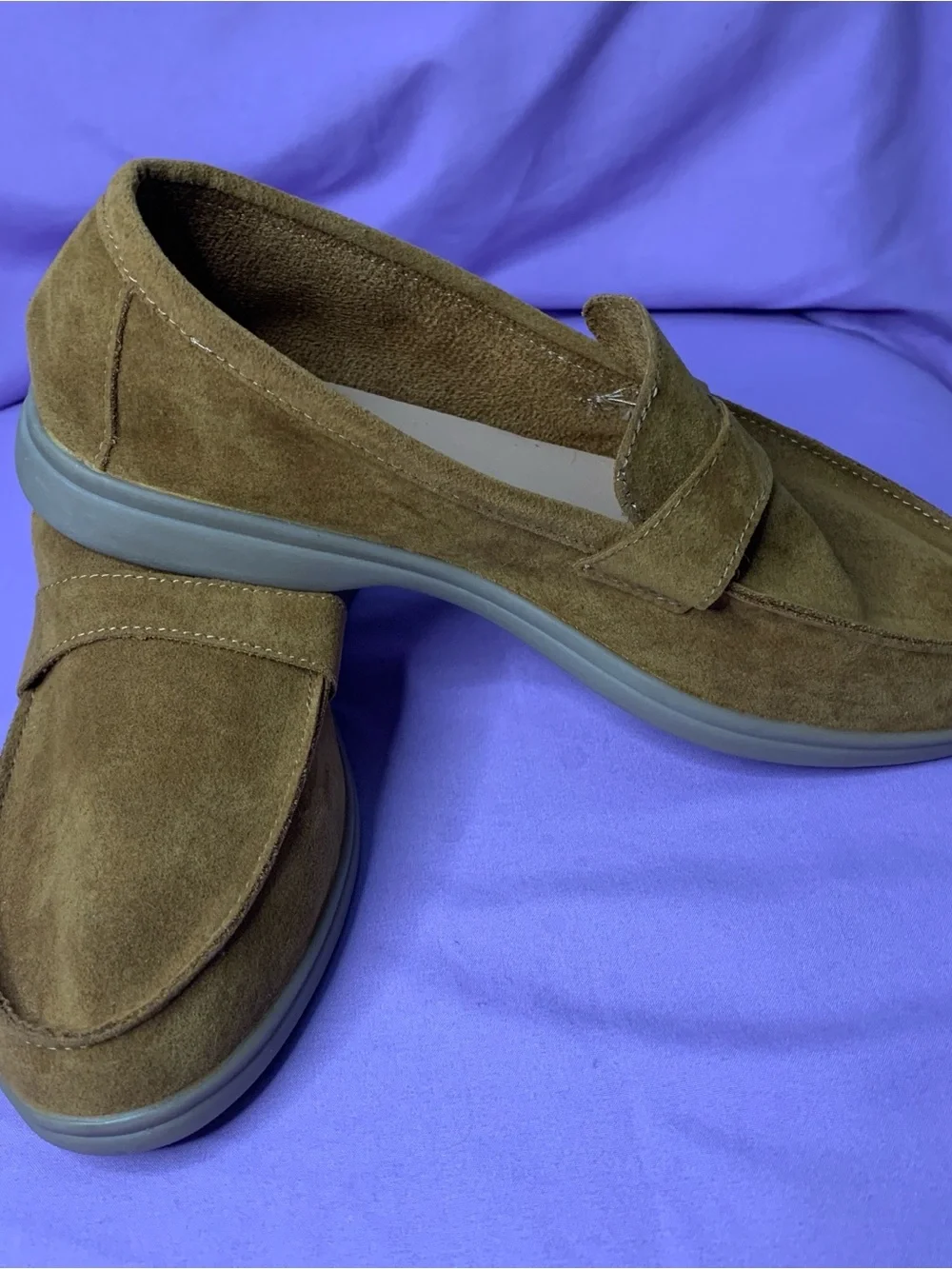 Women’s 9 (40) Suede Penny Loafers in Brown - Classic Slip-On Dress Shoes NWOT
